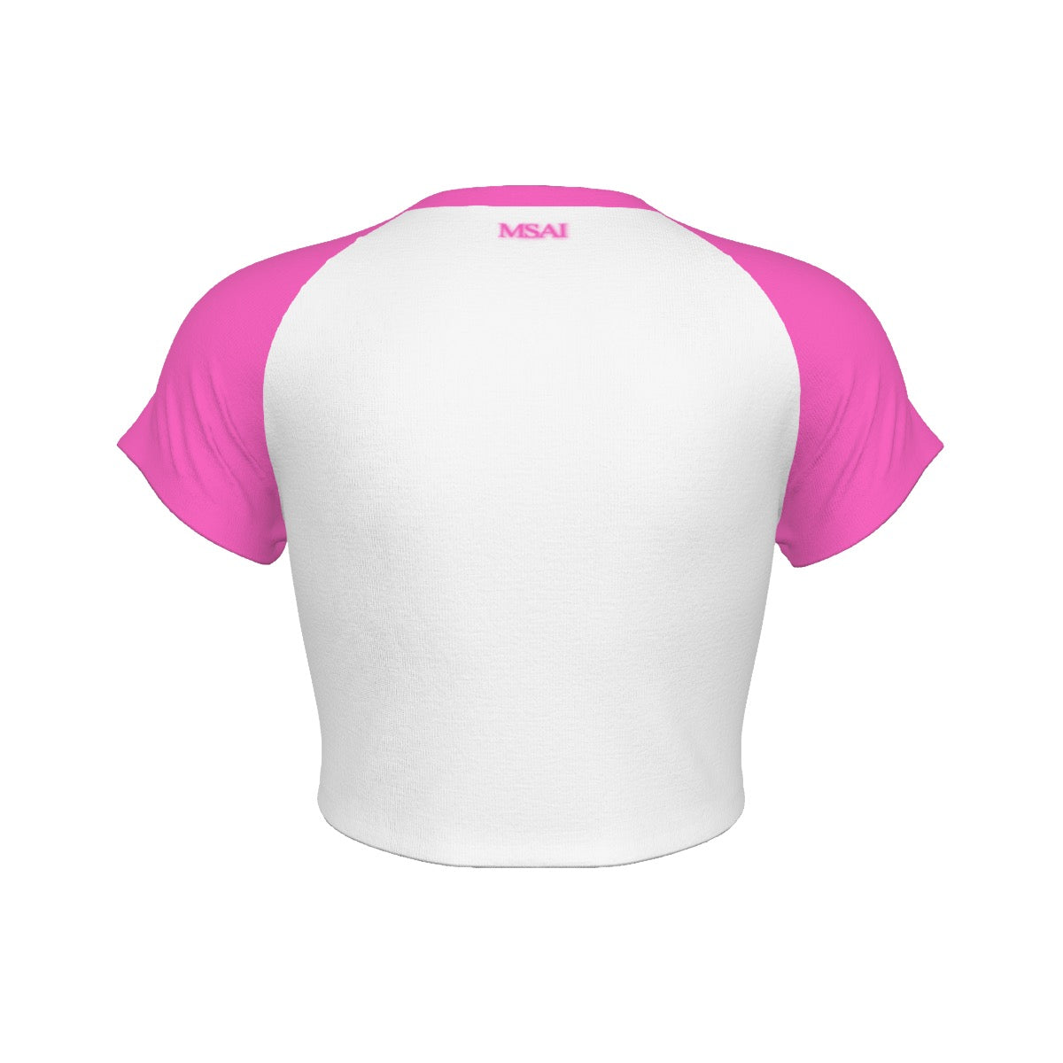 Pink & White MSAI Raglan Cropped T-Shirt – Sporty, Stylish & Breathable
