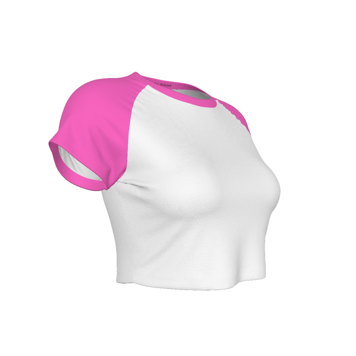 Pink & White MSAI Raglan Cropped T-Shirt – Sporty, Stylish & Breathable