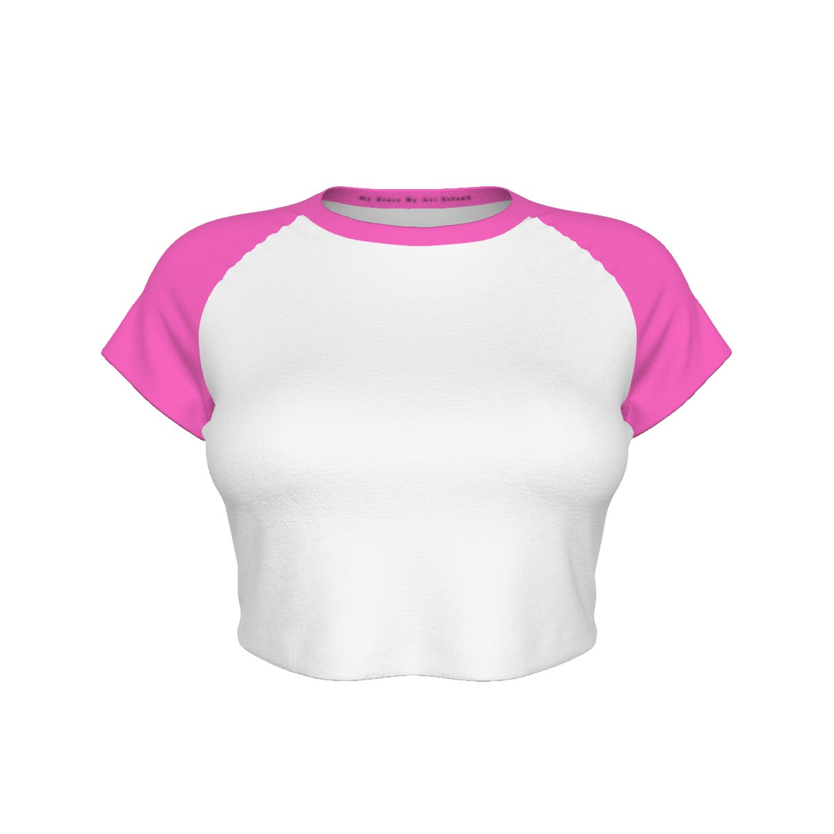 Pink & White MSAI Raglan Cropped T-Shirt – Sporty, Stylish & Breathable