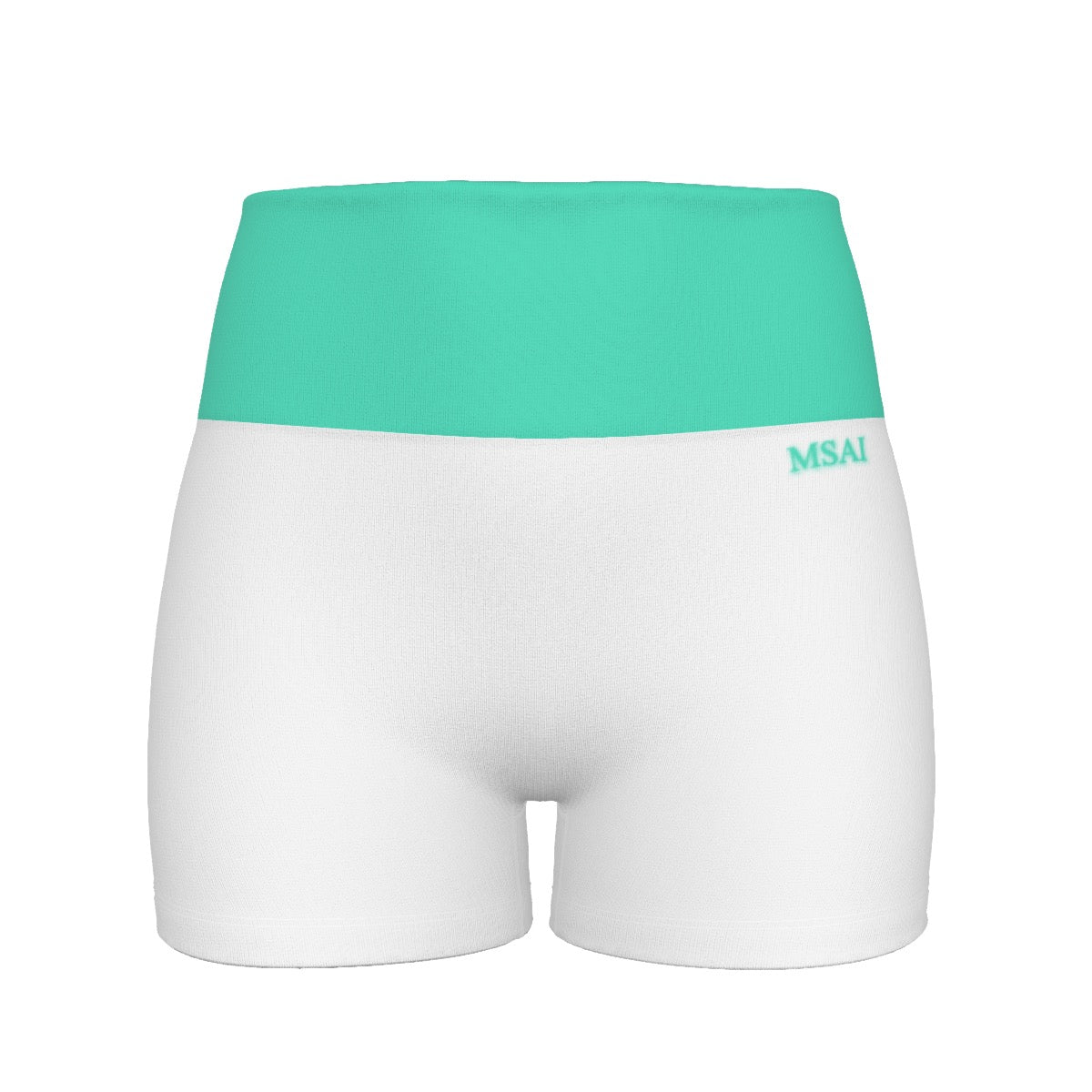 Blue & White Ultra-Short Yoga Shorts