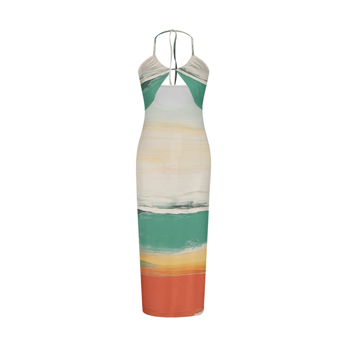 Sexy Rasta Stripes Hollow Cami Dress