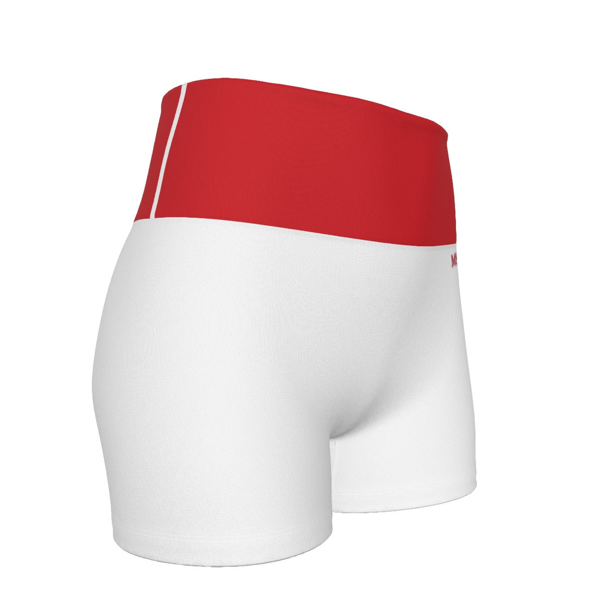 White & Red MSAI Ultra-Short Yoga Shorts