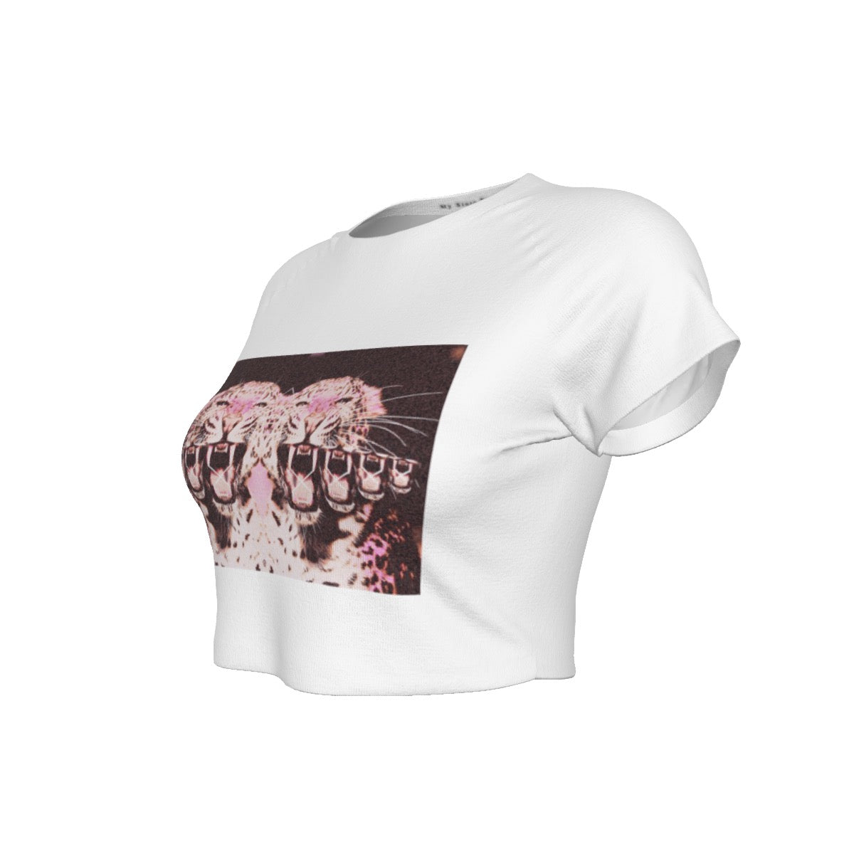 Fierce Roar White Raglan Cropped T-shirt