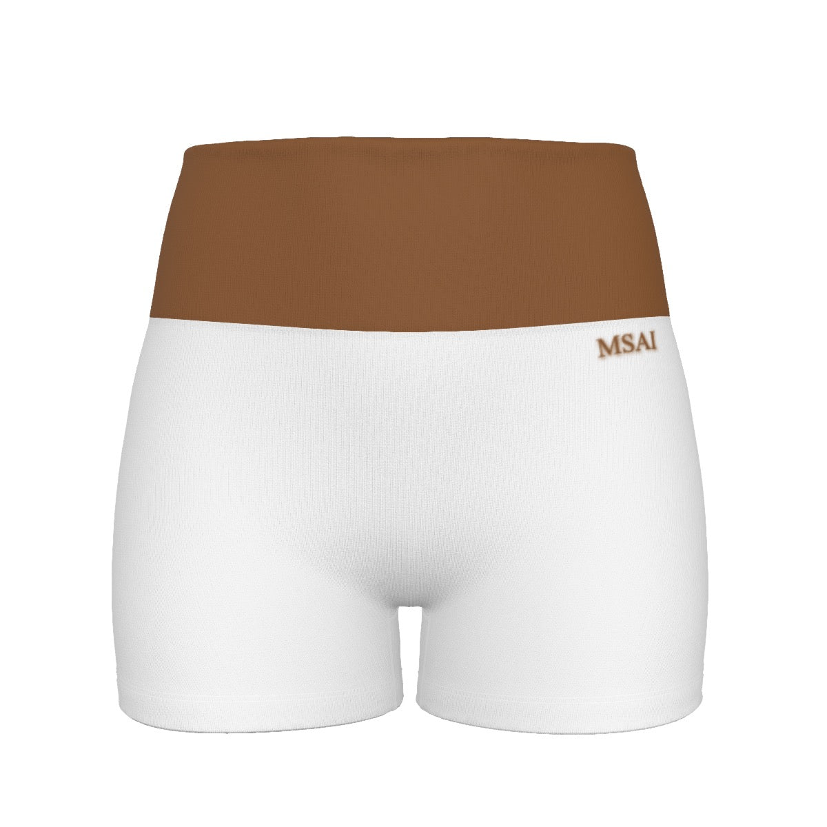 Brown MSAI Ultra-Short Yoga Shorts