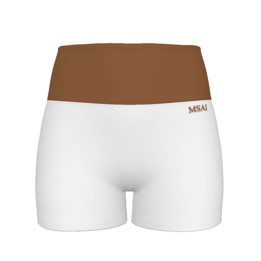 Brown MSAI Ultra-Short Yoga Shorts