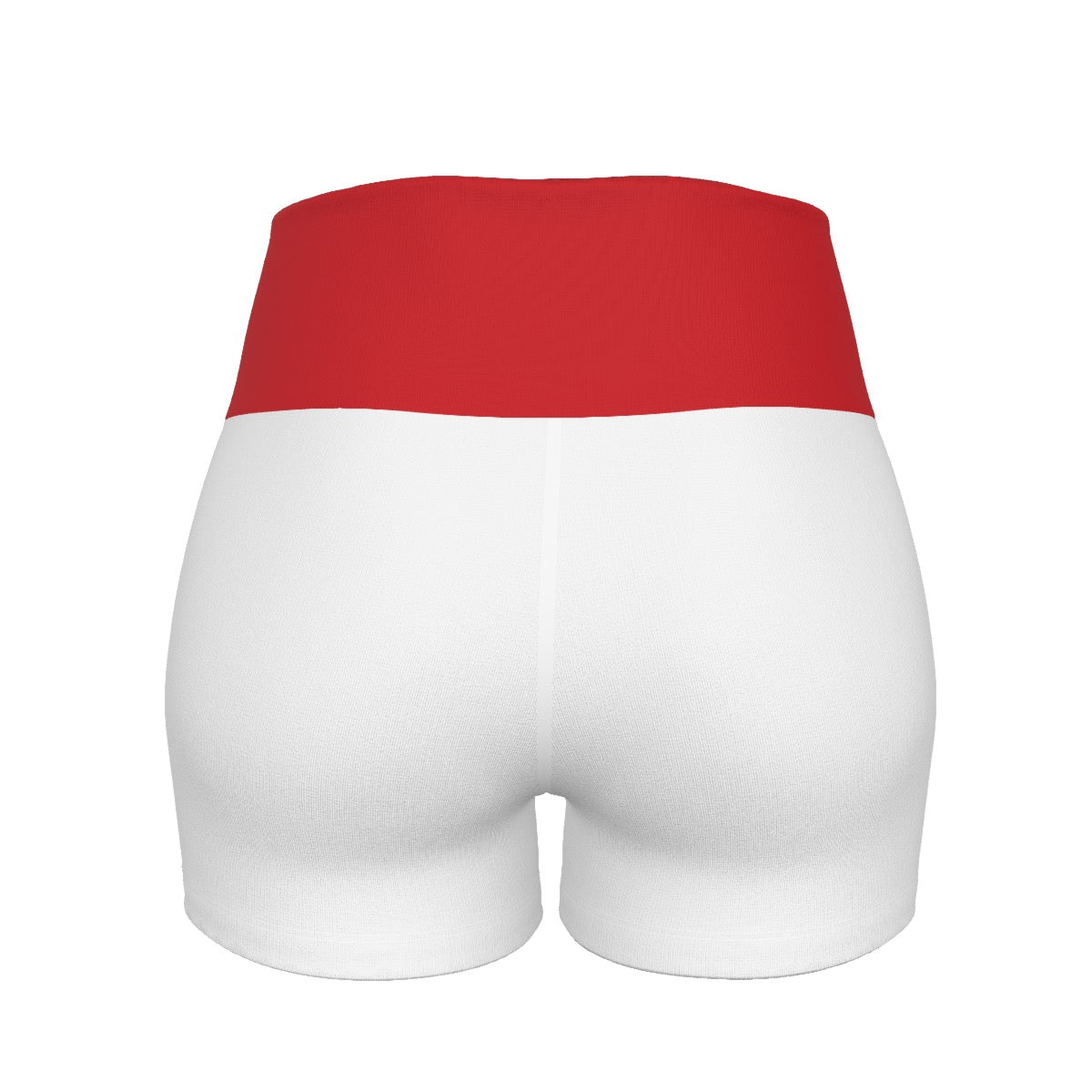 White & Red MSAI Ultra-Short Yoga Shorts