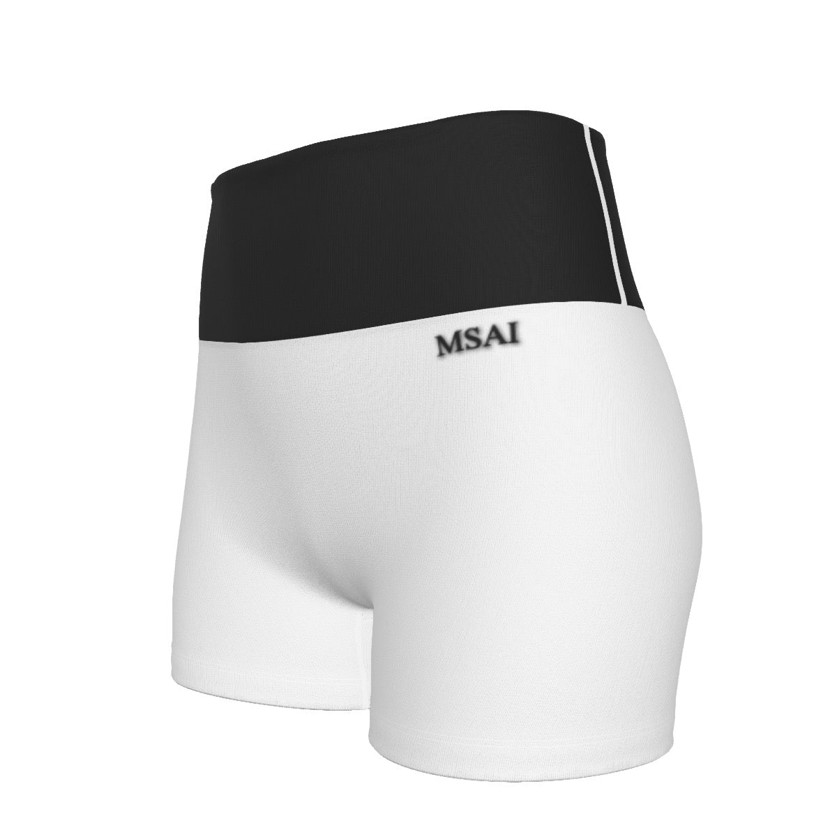 Black & White MSAI Ultra-Short Yoga Shorts