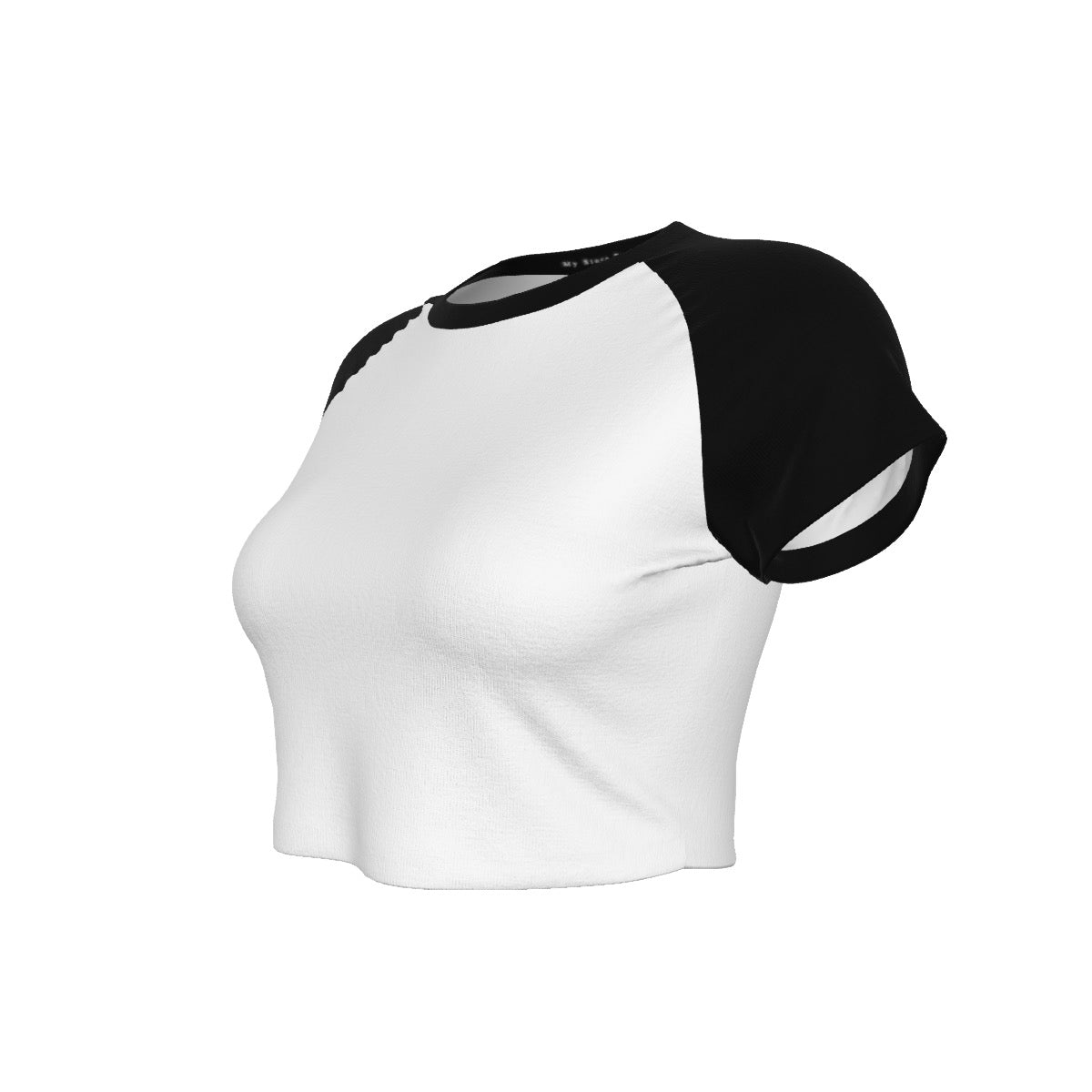 Black & White Raglan Cropped T-shirt