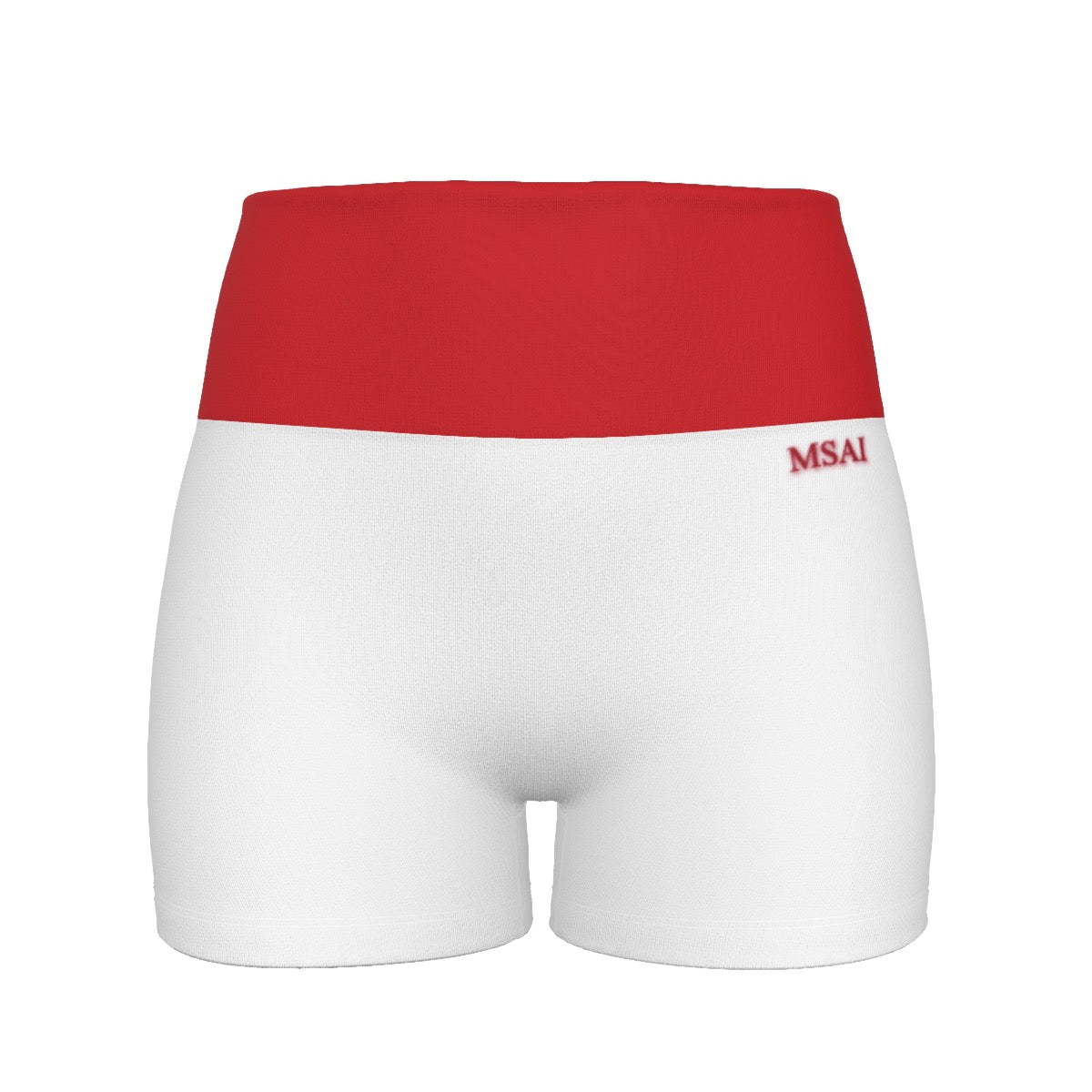 White & Red MSAI Ultra-Short Yoga Shorts