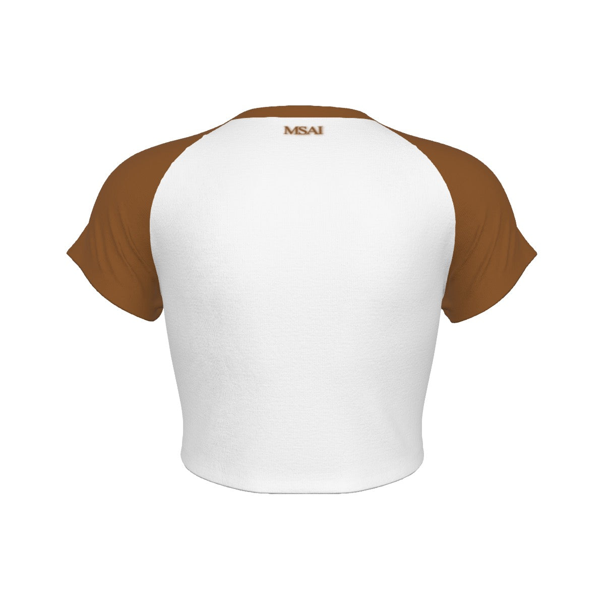 Brown MSAI Raglan Cropped T-Shirt