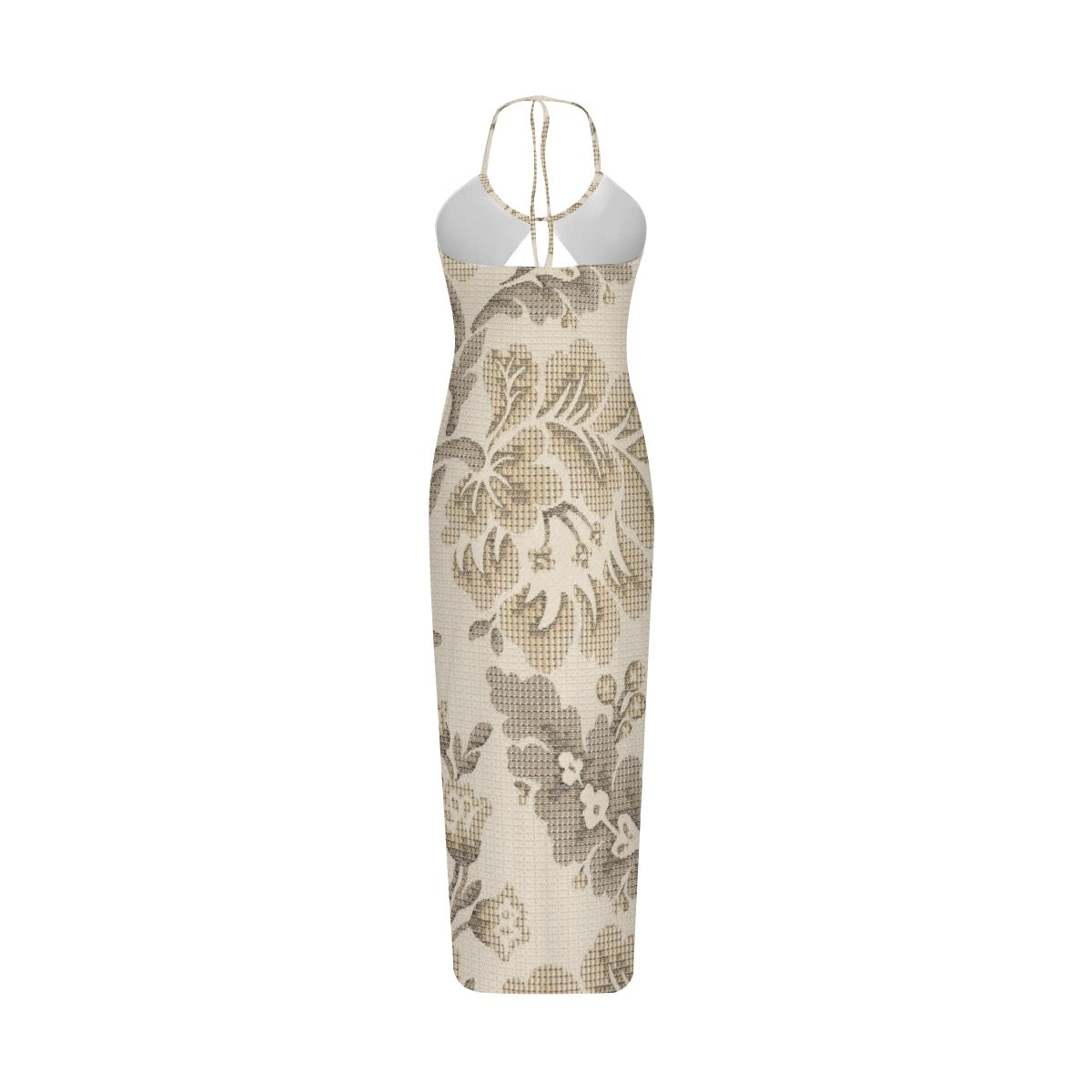 Sexy Sepia Leaf Hollow Cami Dress