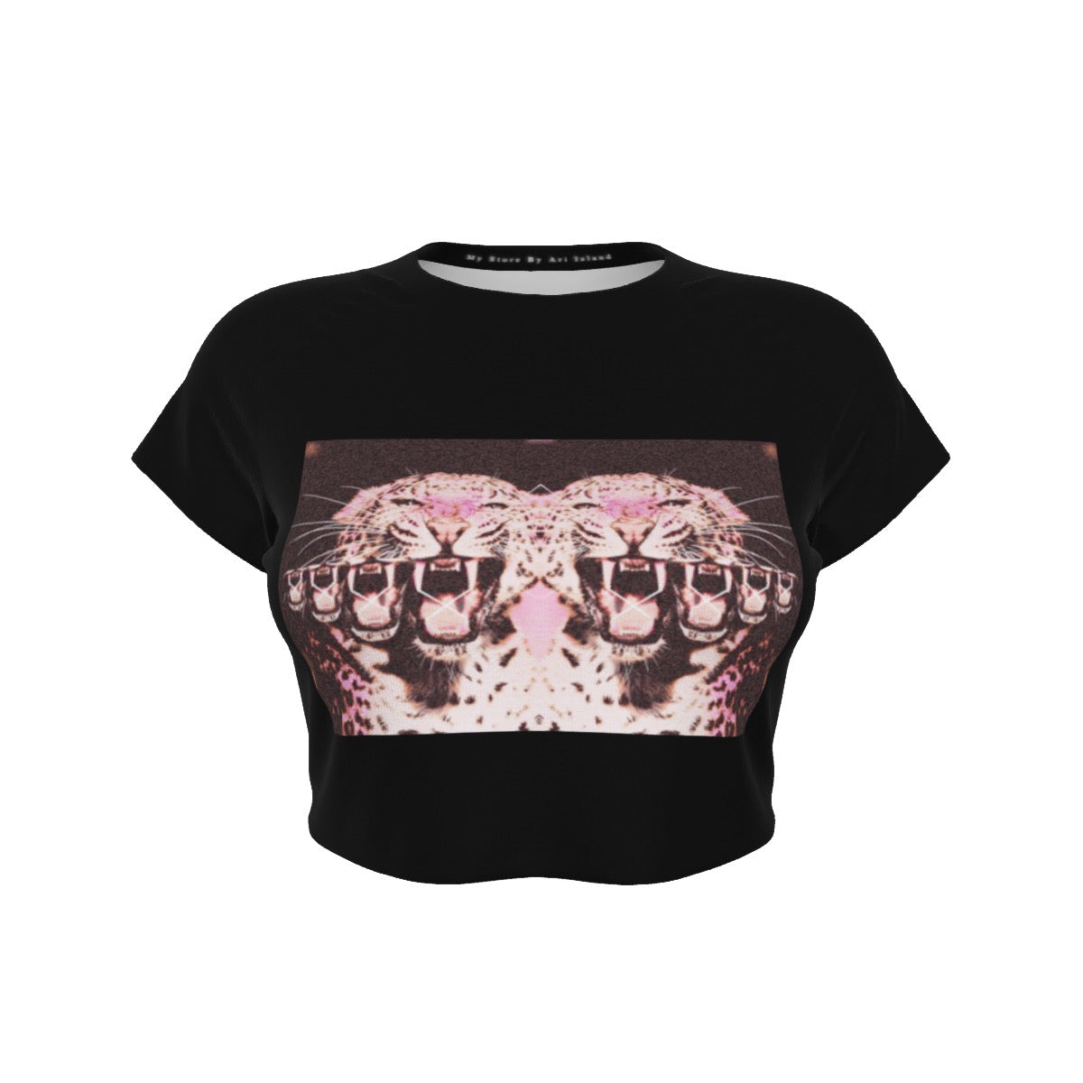 Fierce Roar Black Raglan Cropped T-shirt