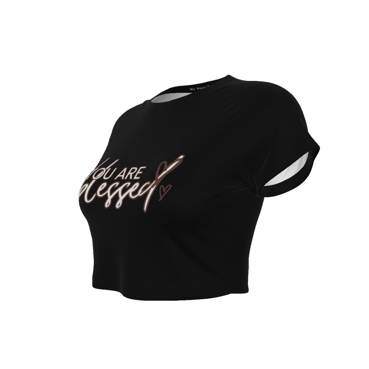 You’re Blessed Cropped Raglan Tee - Limited Edition (Black Shirt with White/Brown Design)