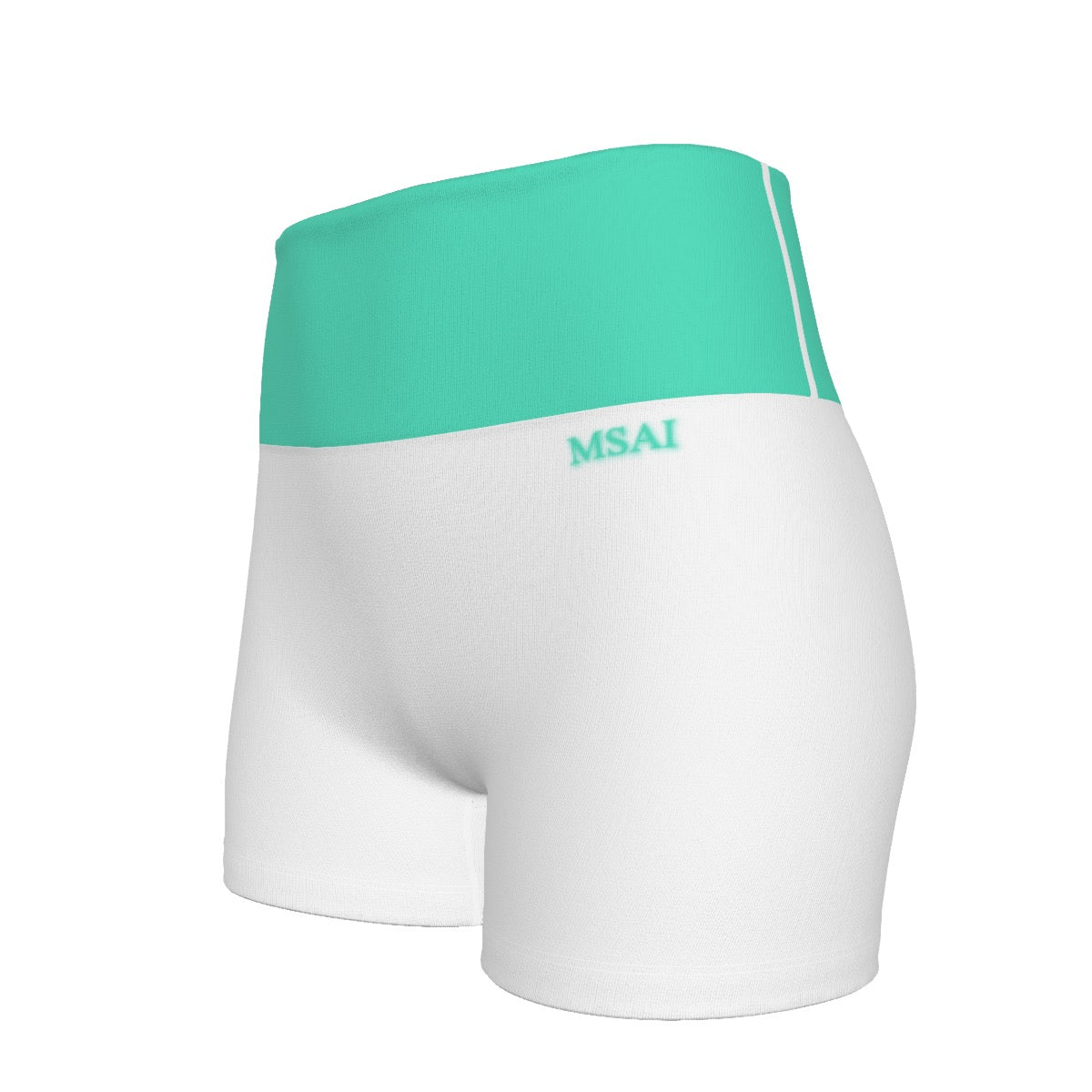 Blue & White Ultra-Short Yoga Shorts