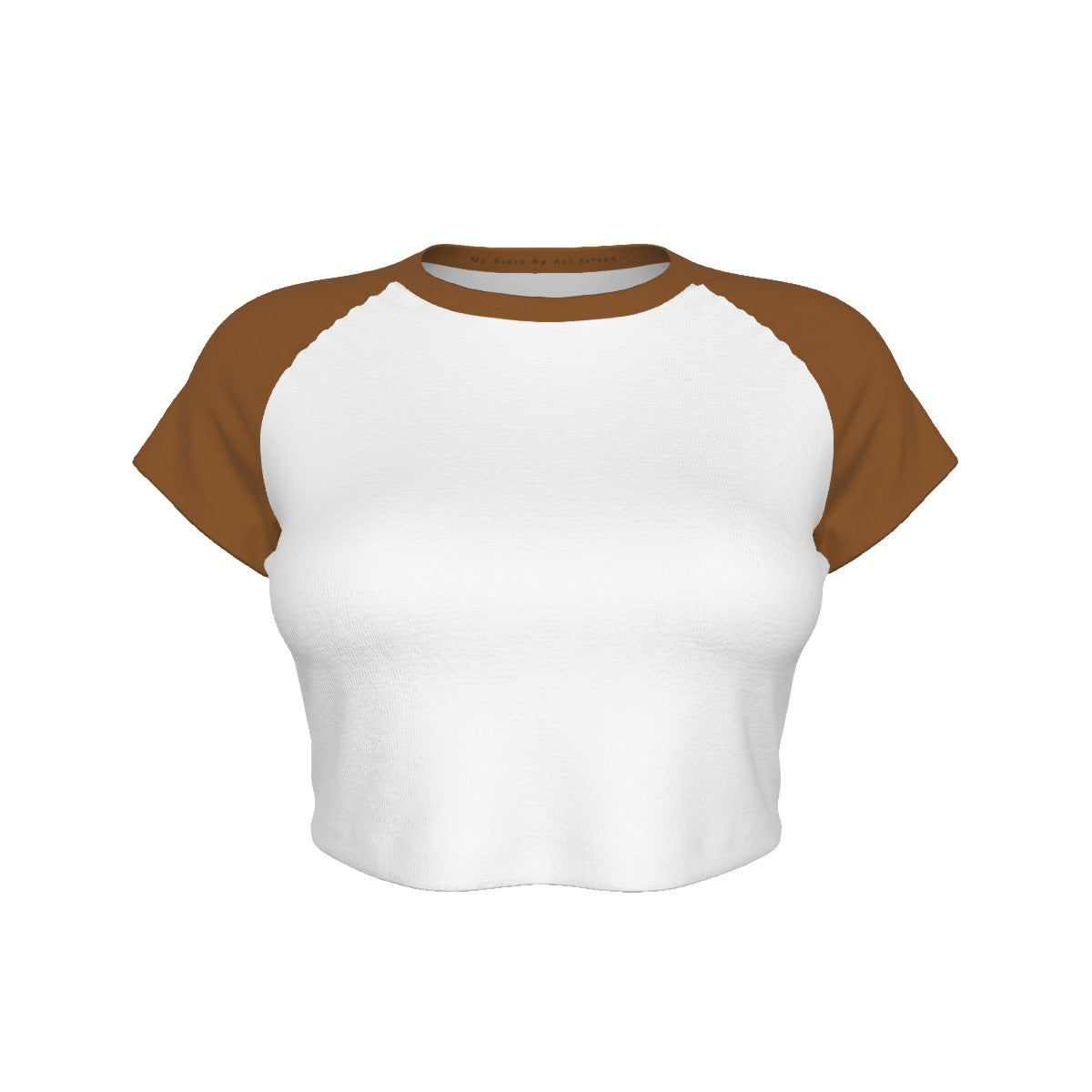 Brown MSAI Raglan Cropped T-Shirt