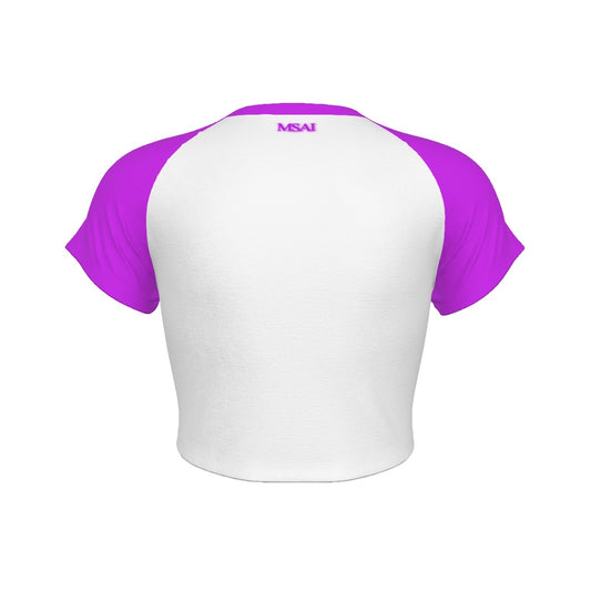 Peace 24/7 Raglan Cropped T-shirt – Purple
