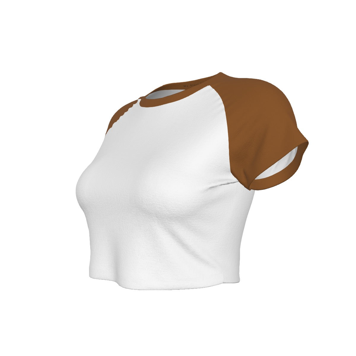 Brown MSAI Raglan Cropped T-Shirt