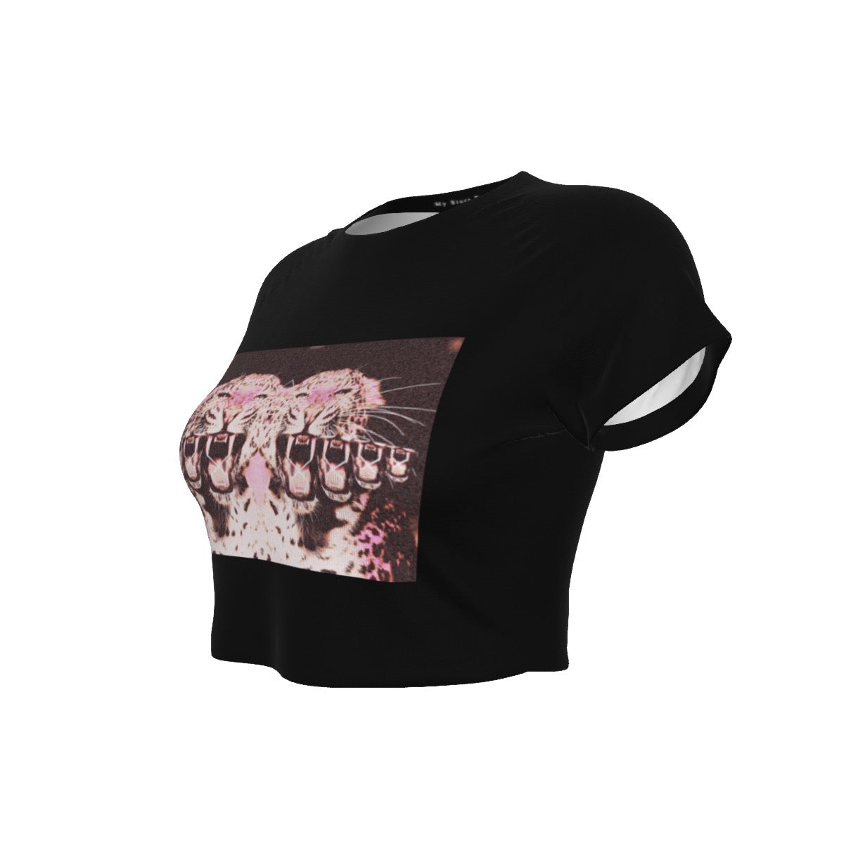 Fierce Roar Black Raglan Cropped T-shirt