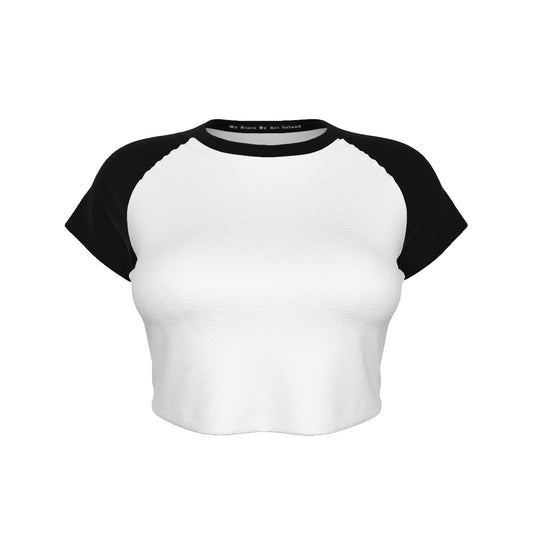 Black & White Raglan Cropped T-shirt