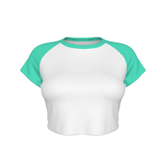 Blue & White Raglan Cropped T-shirt