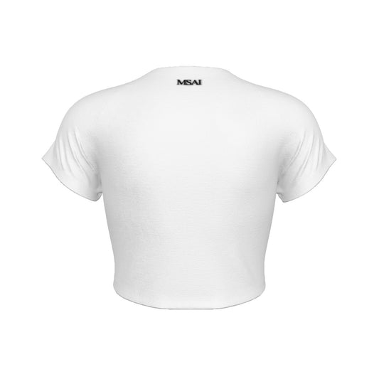 Fierce Roar White Raglan Cropped T-shirt