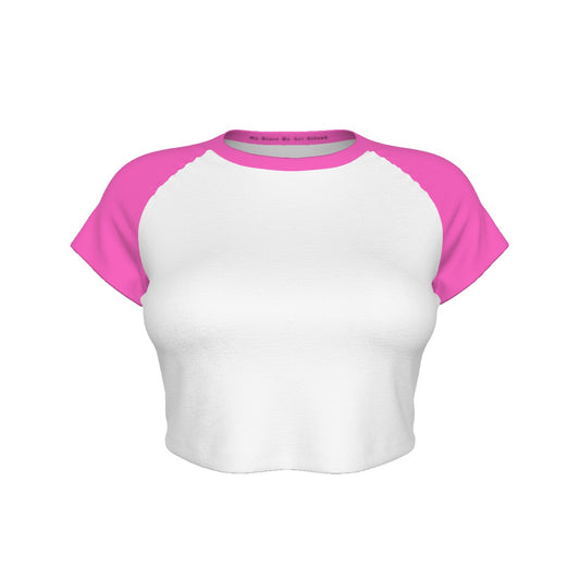 Pink & White MSAI Raglan Cropped T-Shirt – Sporty, Stylish & Breathable
