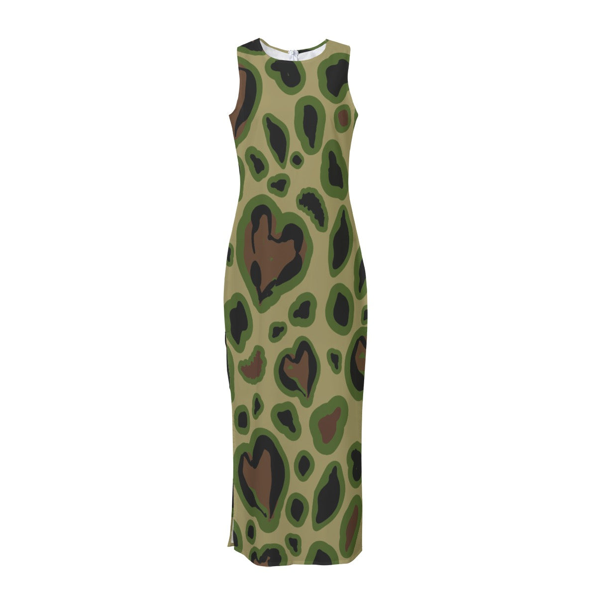 Emerald Green Chiffon Sleeveless Beach Dress