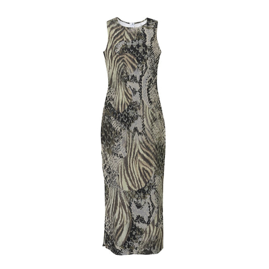 Jungle Blend Chiffon Sleeveless Beach Dress