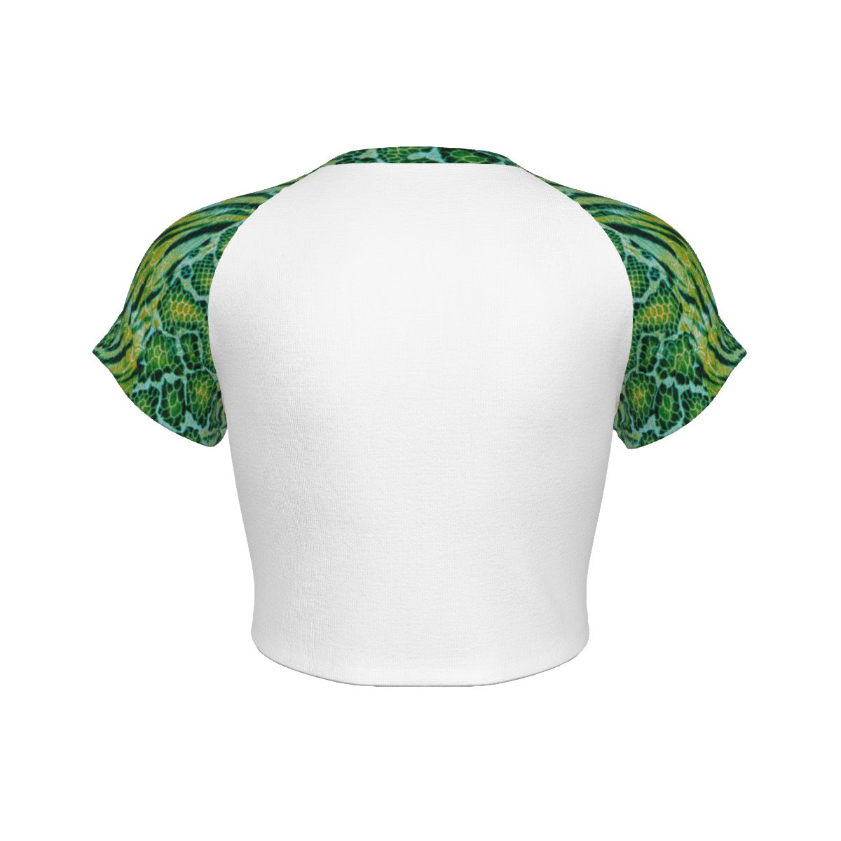 X-Pro Tiger Skin-Design Raglan Copped Tee (Dark Green)