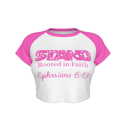 "STAND" Rooted in Faith Cropped Tee – Ephesians 6:13