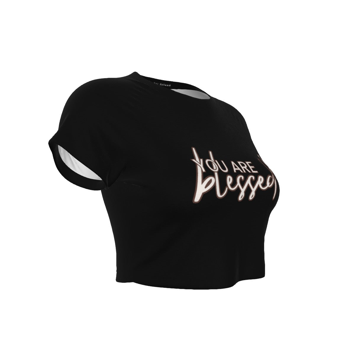 You’re Blessed Cropped Raglan Tee - Limited Edition (Black Shirt with White/Brown Design)