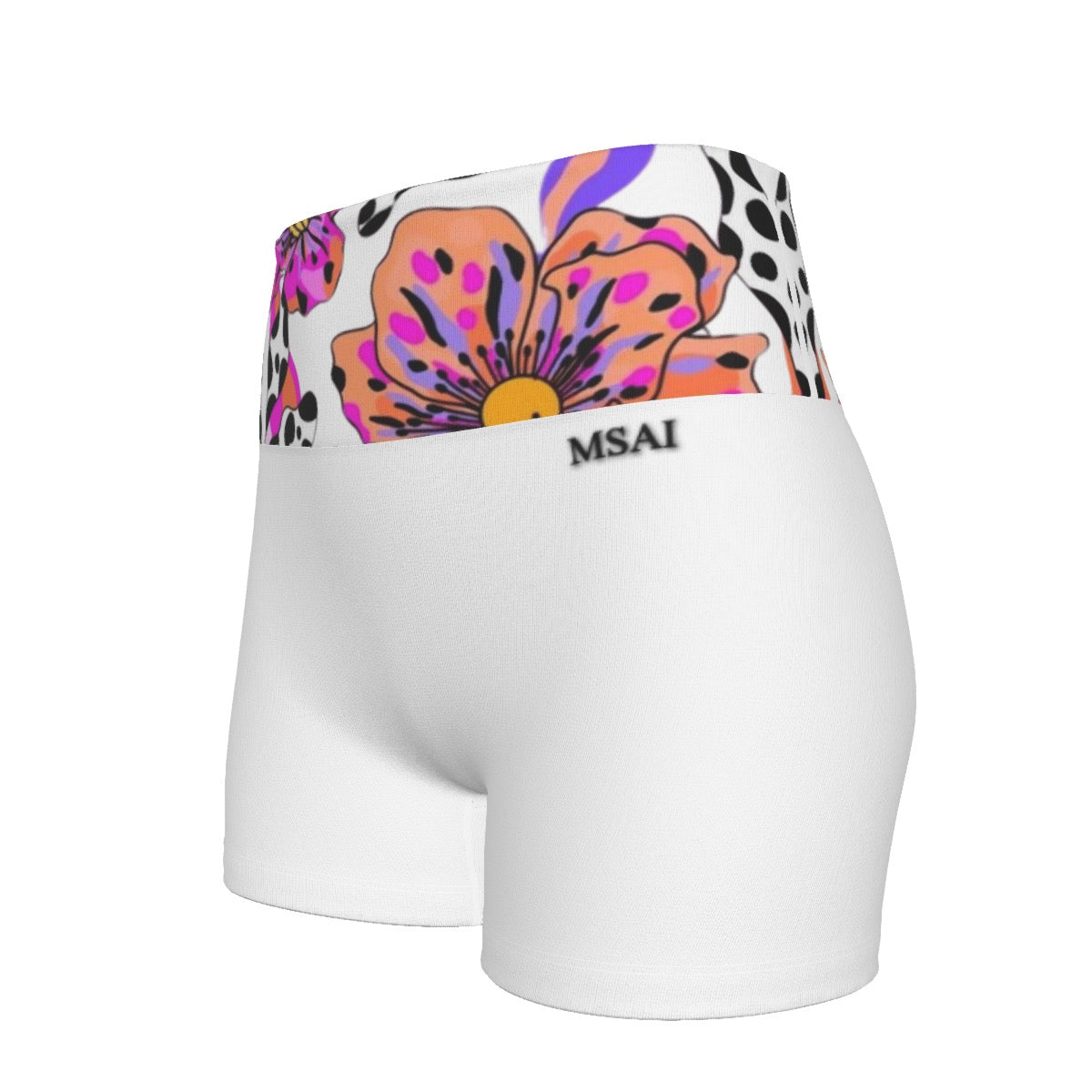 Floral Bliss – Pink, Purple & Orange Ultra-Short Yoga Shorts