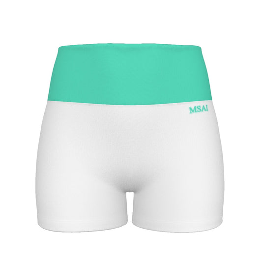 Blue & White Ultra-Short Yoga Shorts