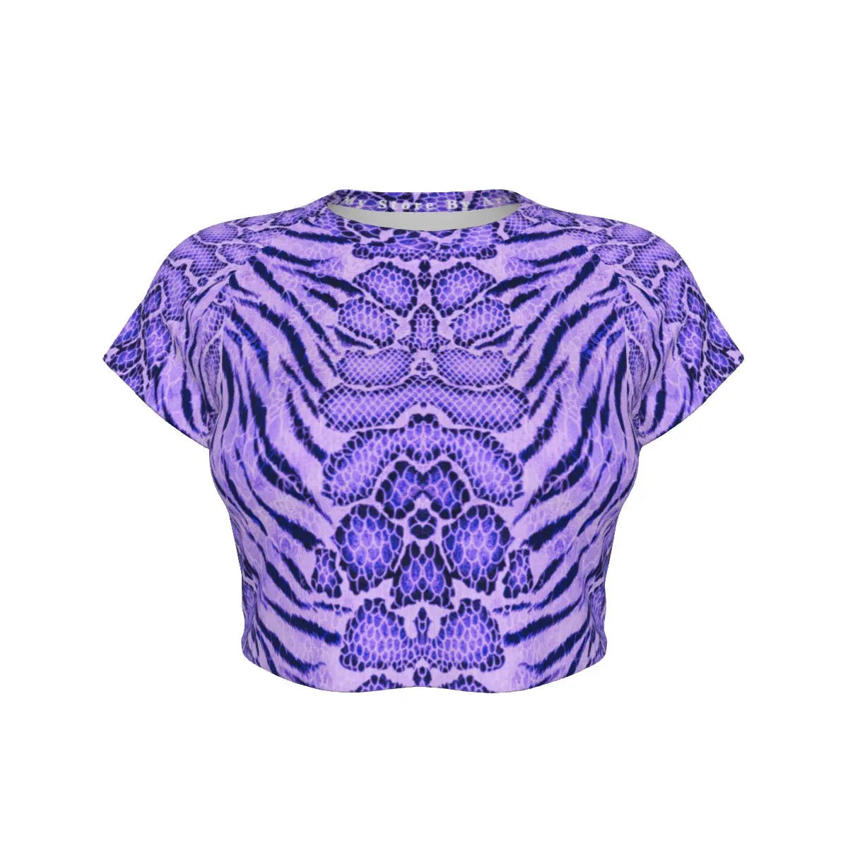 Amethyst Tiger Skin All Over Design Raglan Cropped Tee My Store By Ari Island