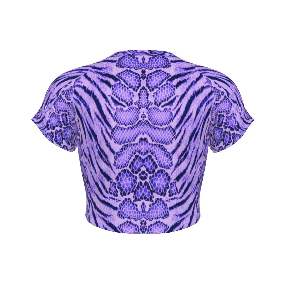 Amethyst Tiger Skin All Over Design Raglan Cropped Tee My Store By Ari Island