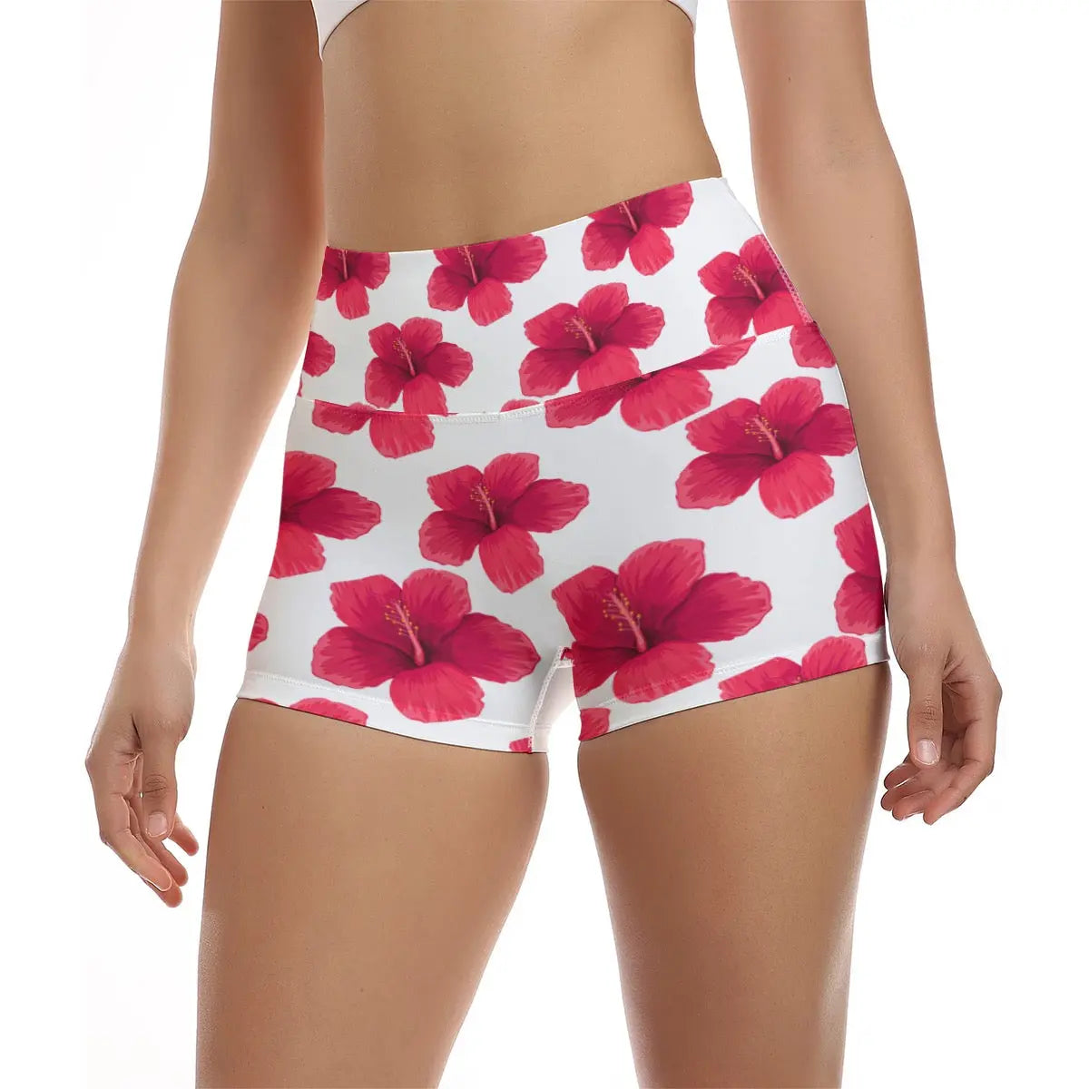 Belvedere Hawaiian Floral Ultra-Short Yoga Shorts My Store By Ari Island