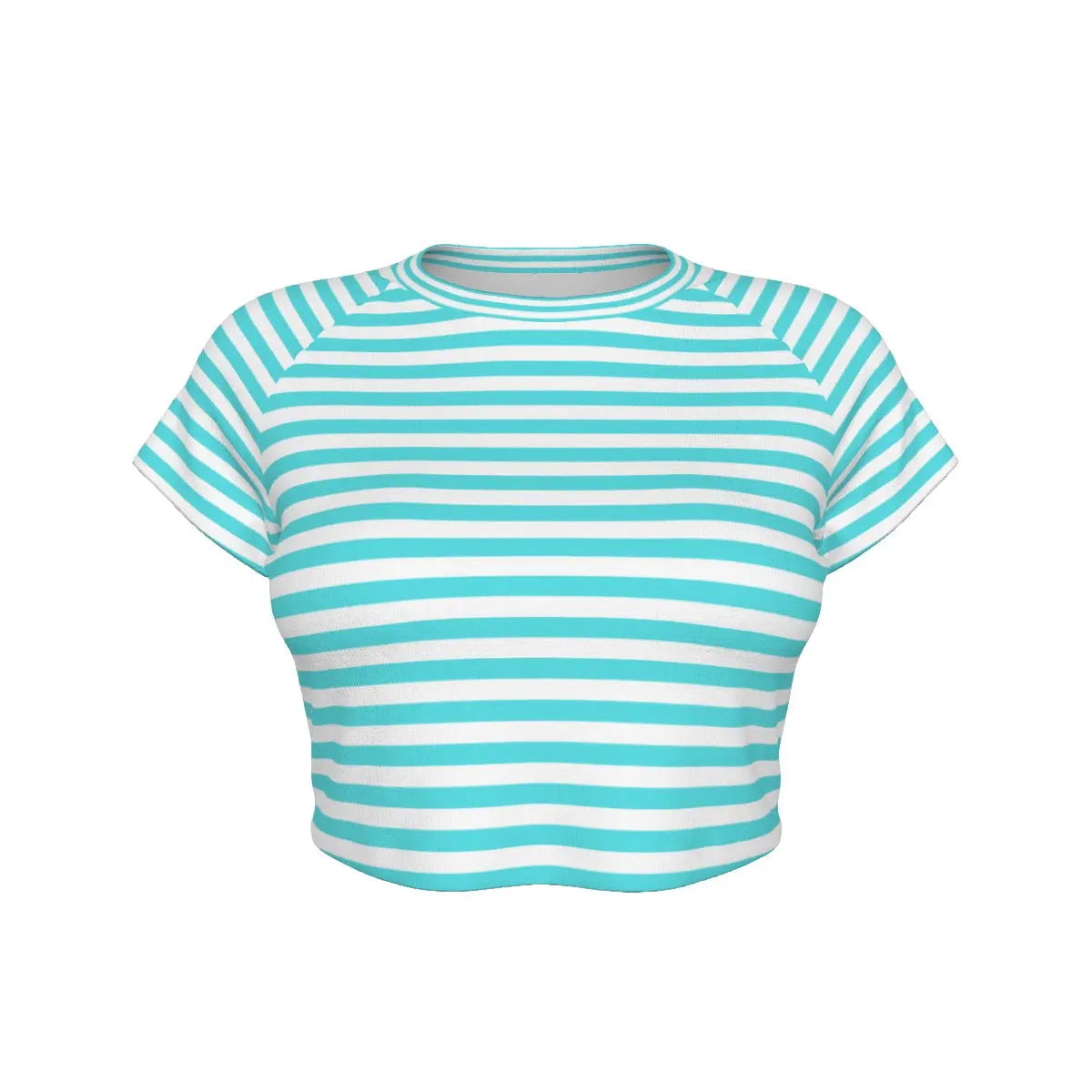 Blue Striped Raglan Cropped T-shirt My Store By Ari Island