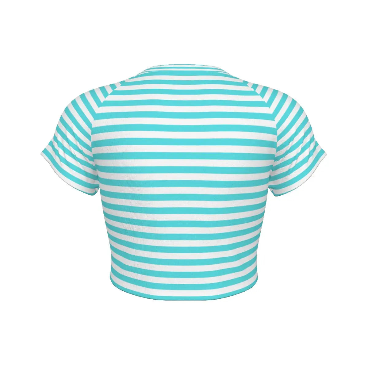 Blue Striped Raglan Cropped T-shirt My Store By Ari Island