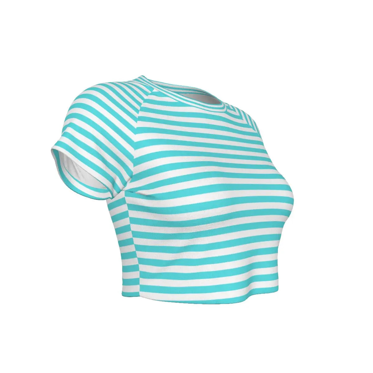 Blue Striped Raglan Cropped T-shirt My Store By Ari Island