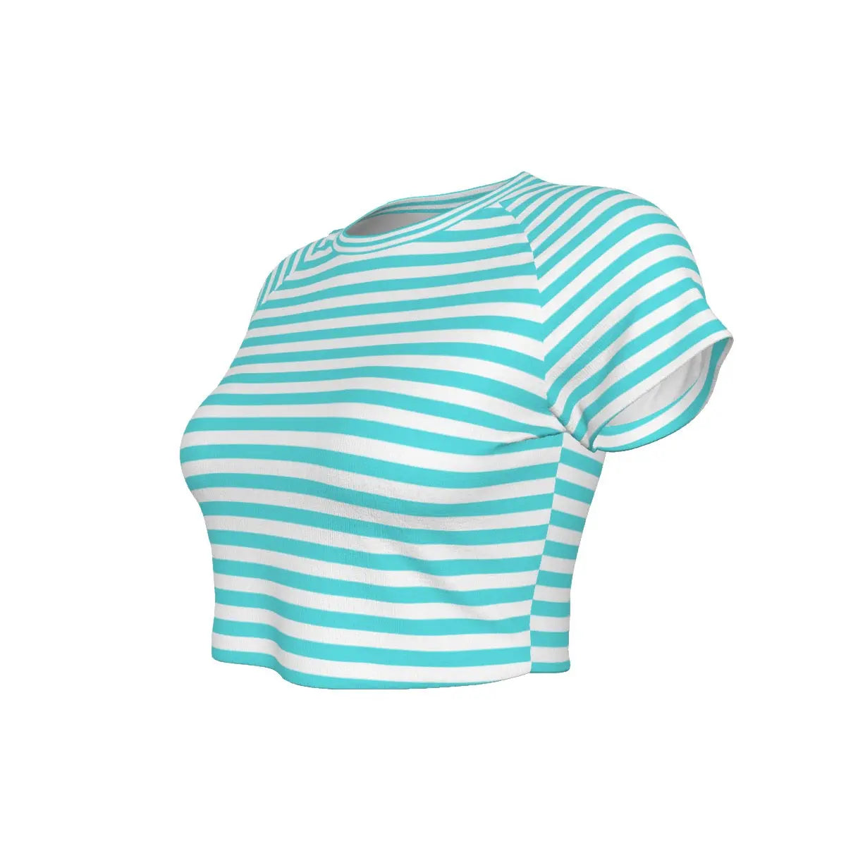 Blue Striped Raglan Cropped T-shirt My Store By Ari Island