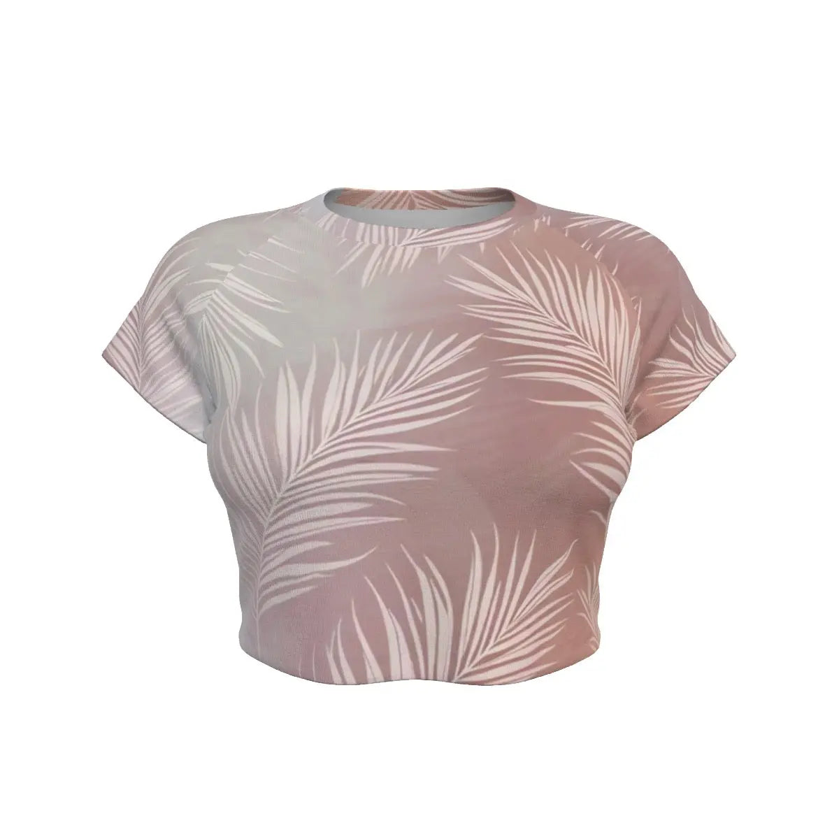 Blush Oasis Palm Design Raglan Cropped Tee My Store By Ari Island