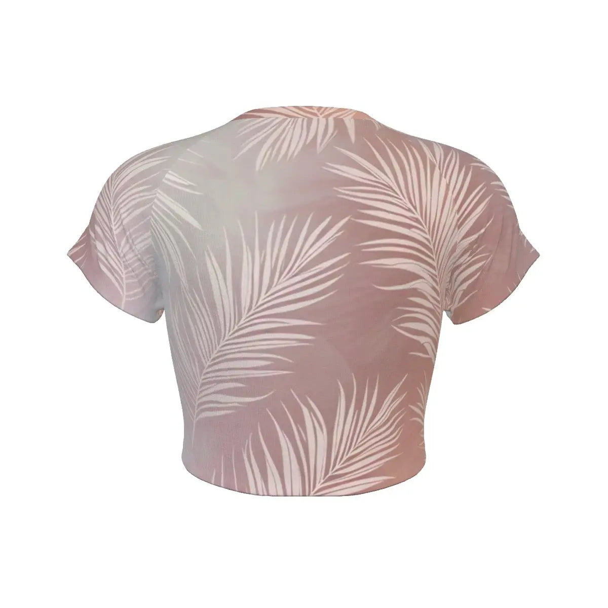 Blush Oasis Palm Design Raglan Cropped Tee My Store By Ari Island