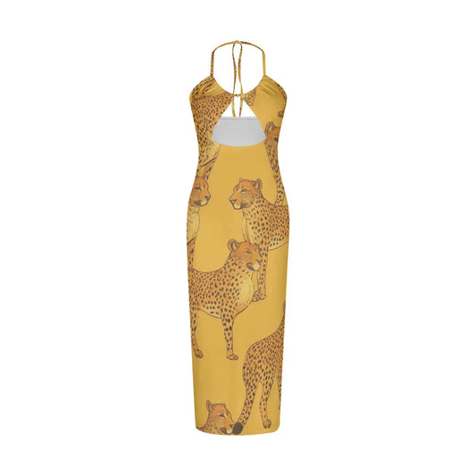 Golden Safari Cheetah Design Cami Dress My Store By Ari Island