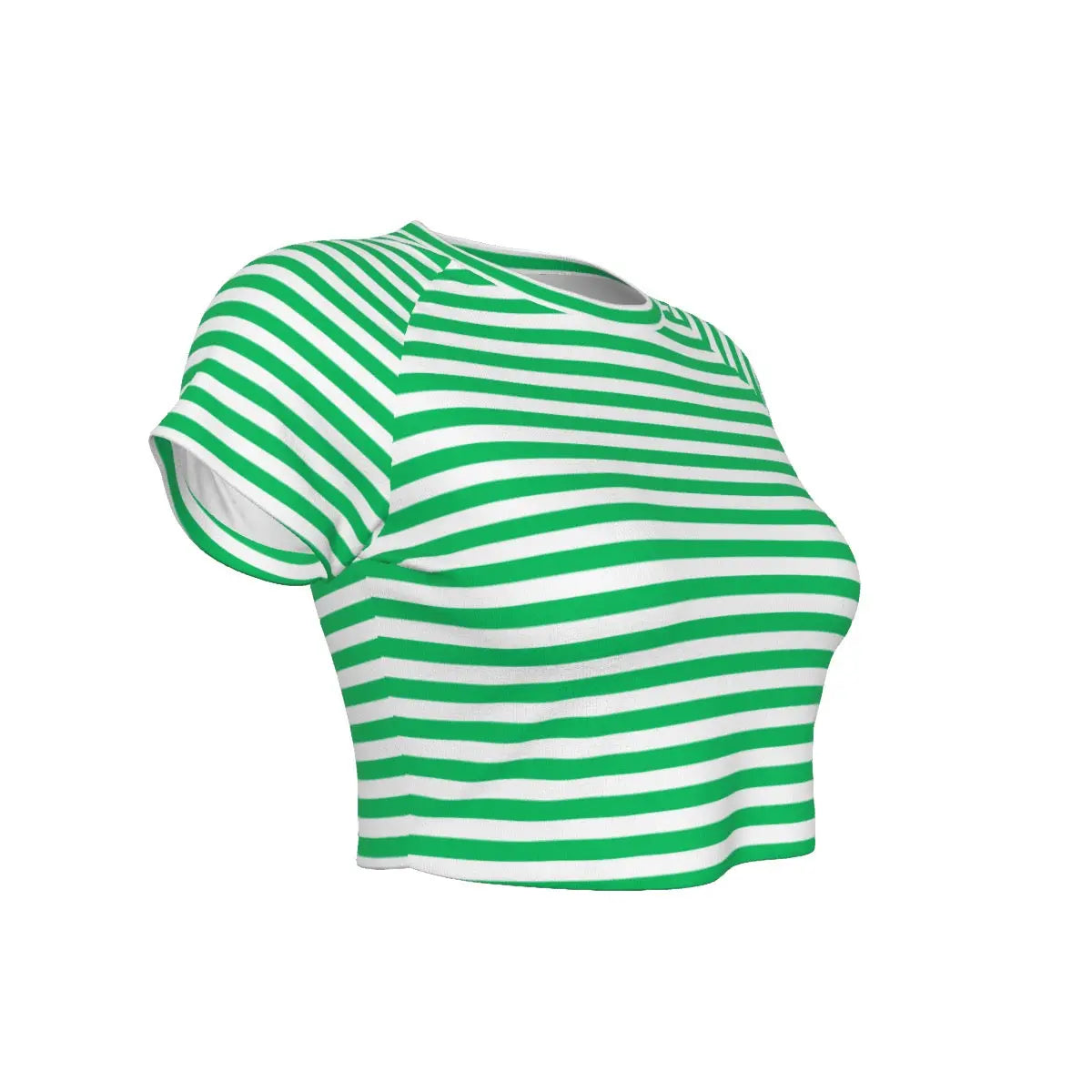 Green Striped Raglan Cropped T-shirt My Store By Ari Island