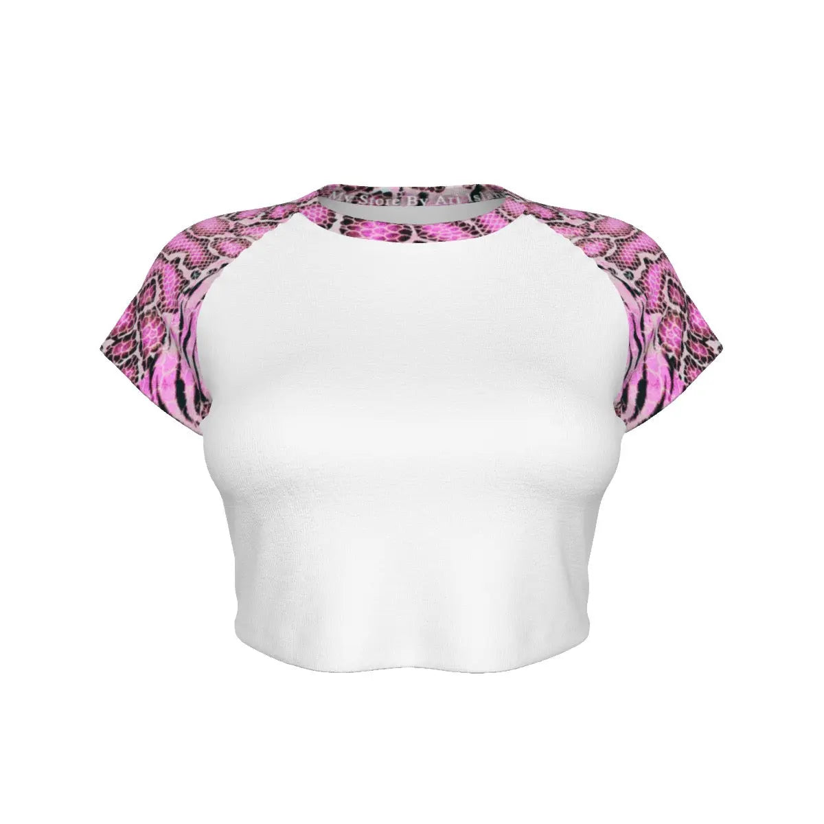 Hibiscus Tiger Skin-Design Raglan Cropped Tee My Store By Ari Island