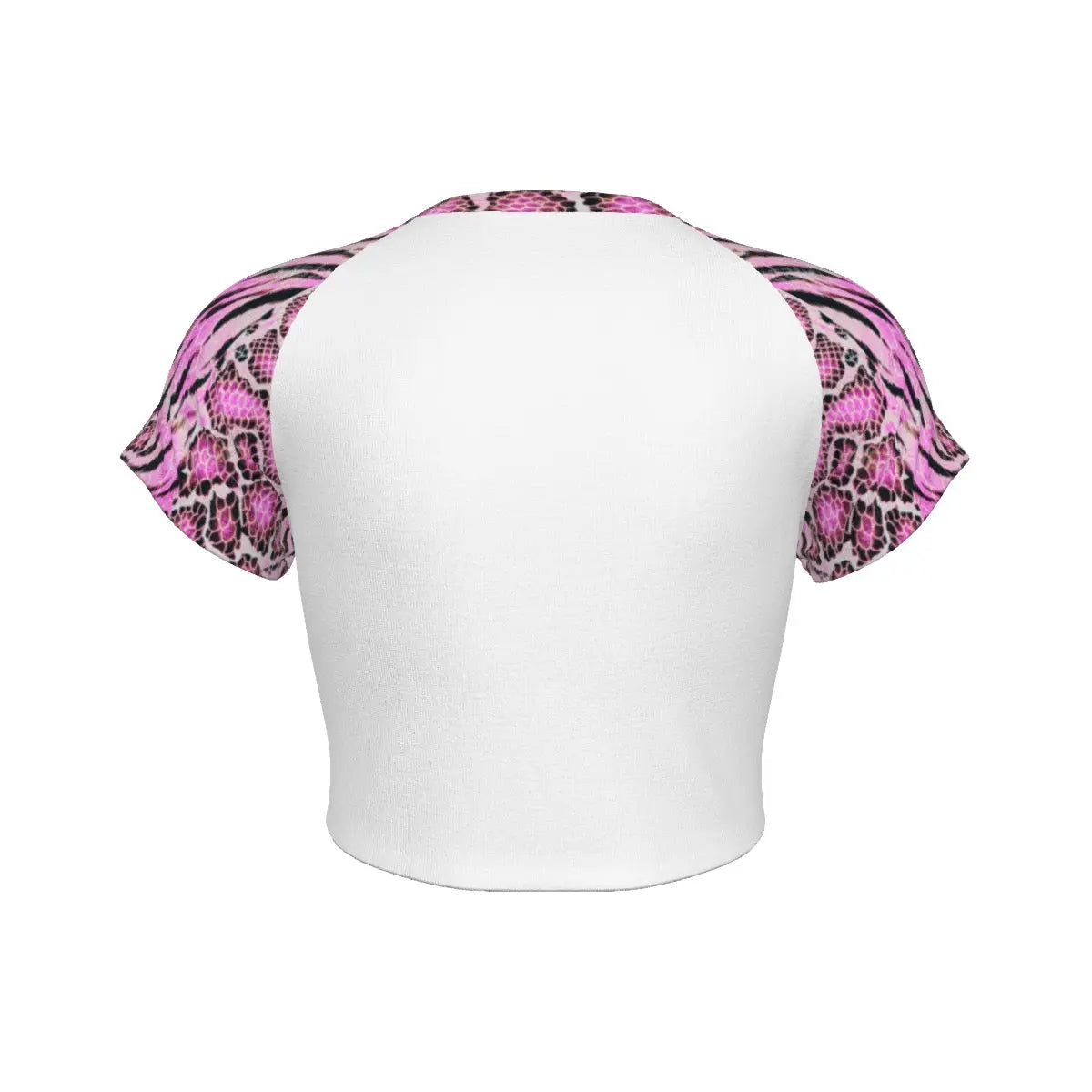 Hibiscus Tiger Skin-Design Raglan Cropped Tee My Store By Ari Island