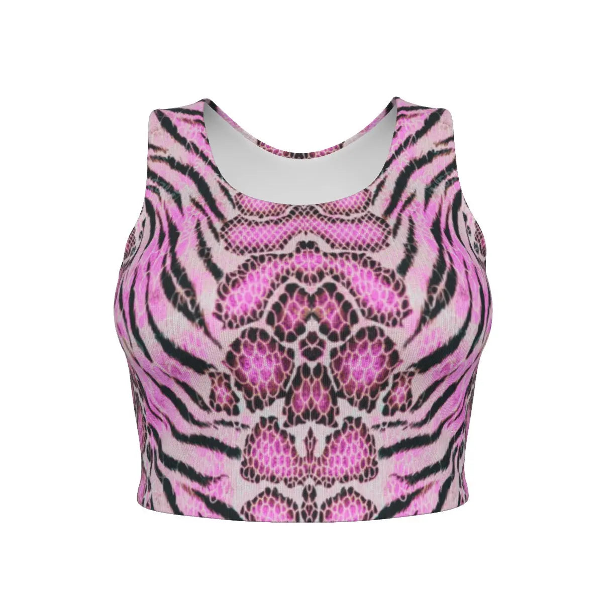 Hibiscus Wild Strength All-Over Design Sports Crop Tank Top My Store By Ari Island