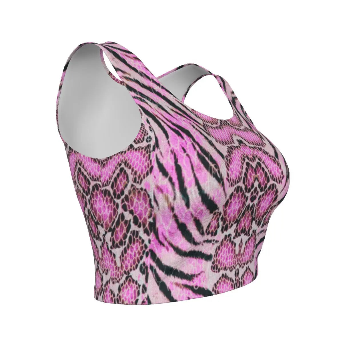 Hibiscus Wild Strength All-Over Design Sports Crop Tank Top My Store By Ari Island