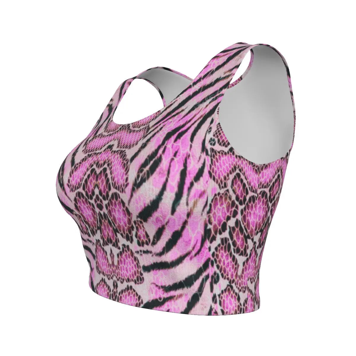 Hibiscus Wild Strength All-Over Design Sports Crop Tank Top My Store By Ari Island