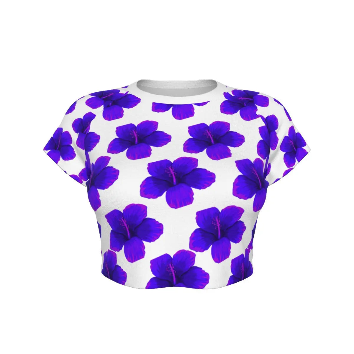 Outrun Hawaiian Floral Raglan Cropped T-shirt My Store By Ari Island